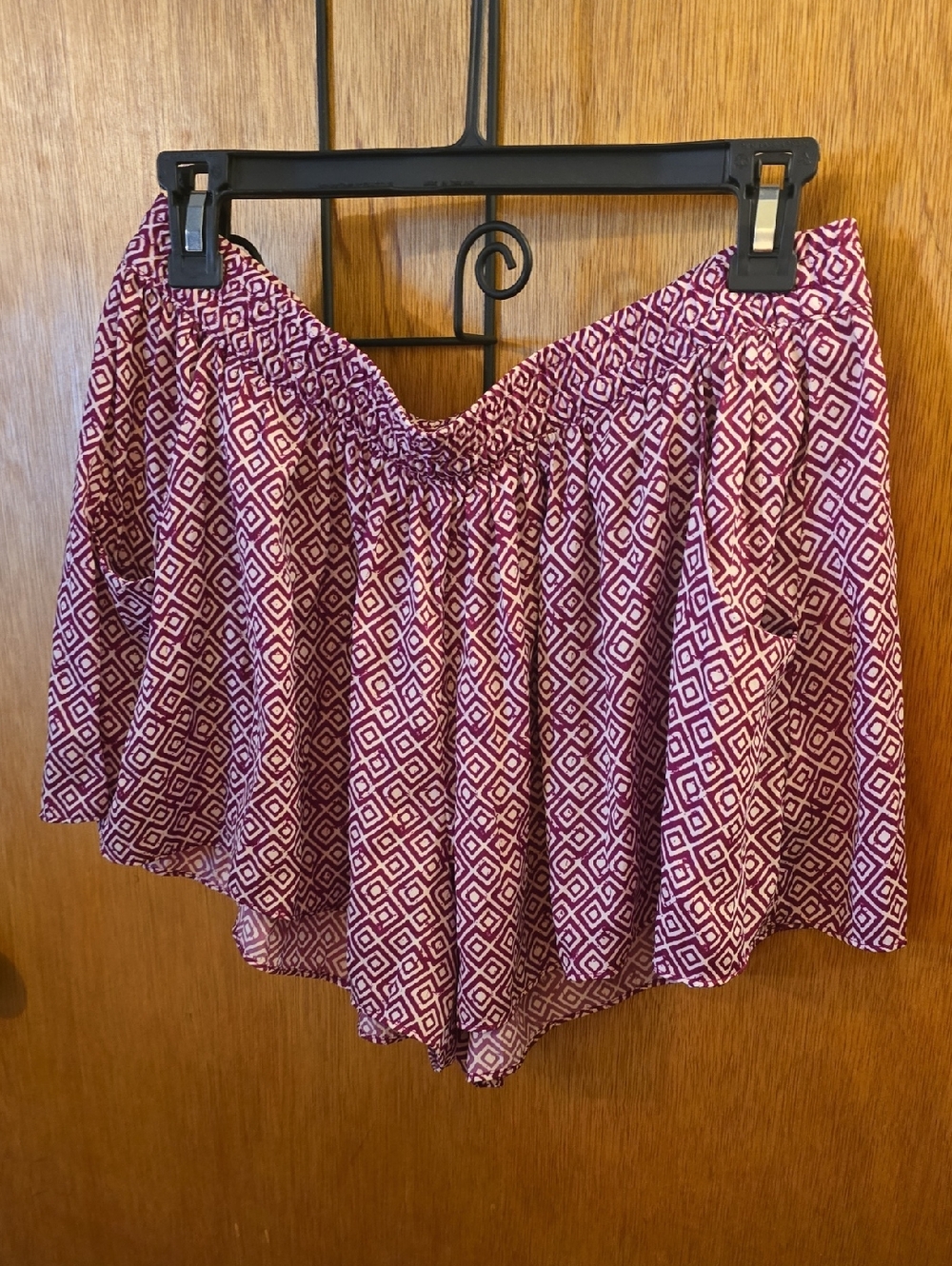 Old Navy Fuscia Geometric Printed Blouse Shorts